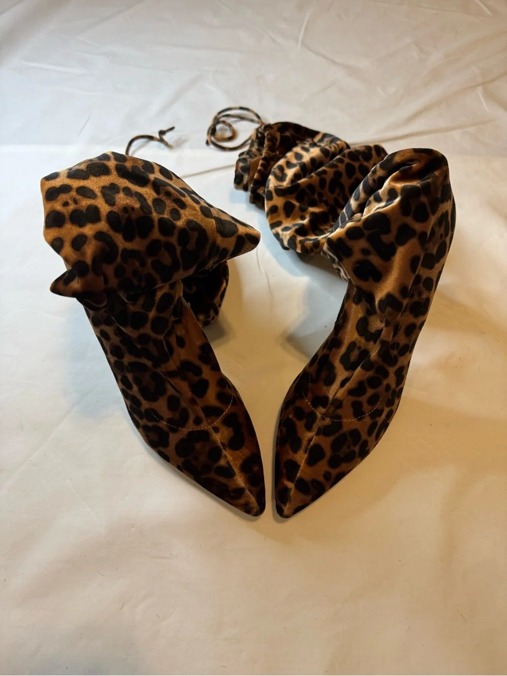 Leopard Print Over-the-Knee Stiletto Boots - Brown & Black